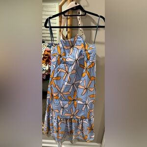 Crosby by Mollie Burch cute halter dress with pockets, open back, adjustableneck